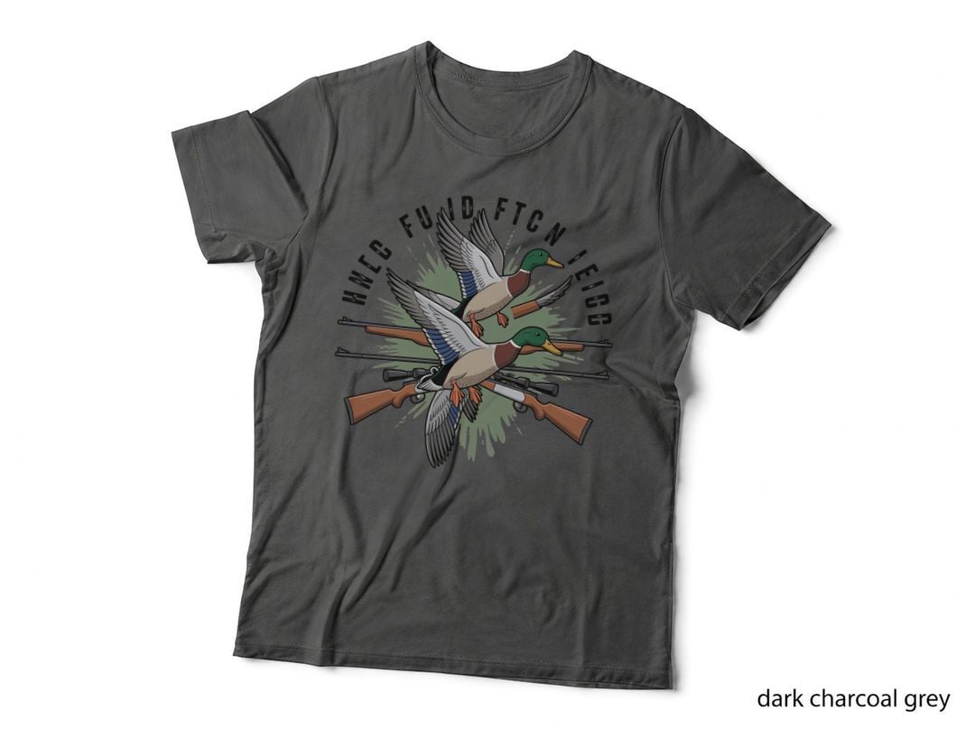 Hncc Fund Ftcn Ieigc Hunting T-Shirt, Flying Ducks Over Rifles Graphic Tee