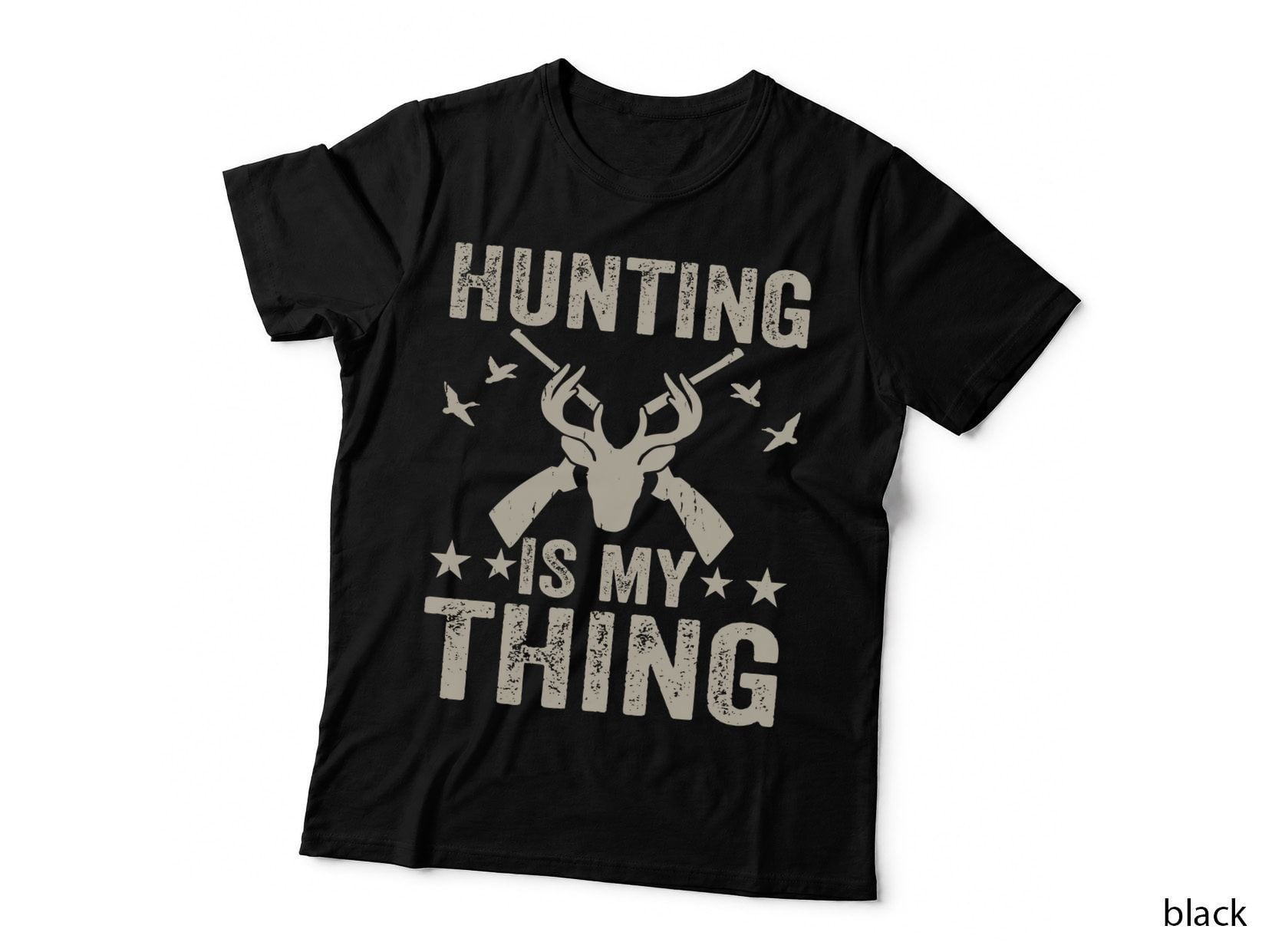 Hunting Is My Thing Hunting T-Shirt, Hunting Deer Silhouette with Guns Graphic