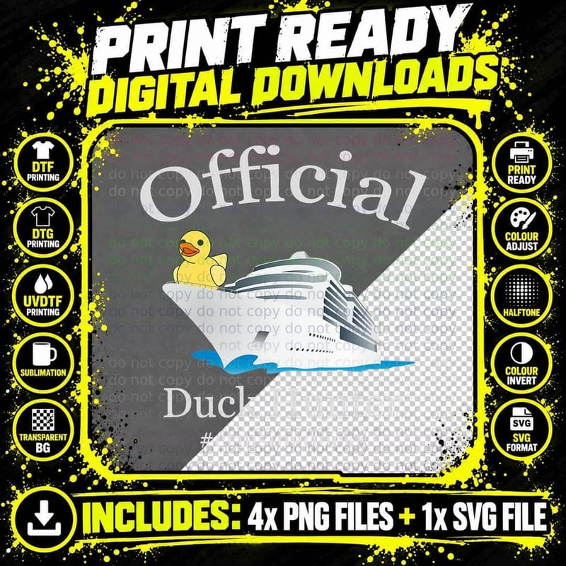 Official Duck Hunter Rubber Duck Cruisingducks T-Shirt Png SVG Digital Bundle