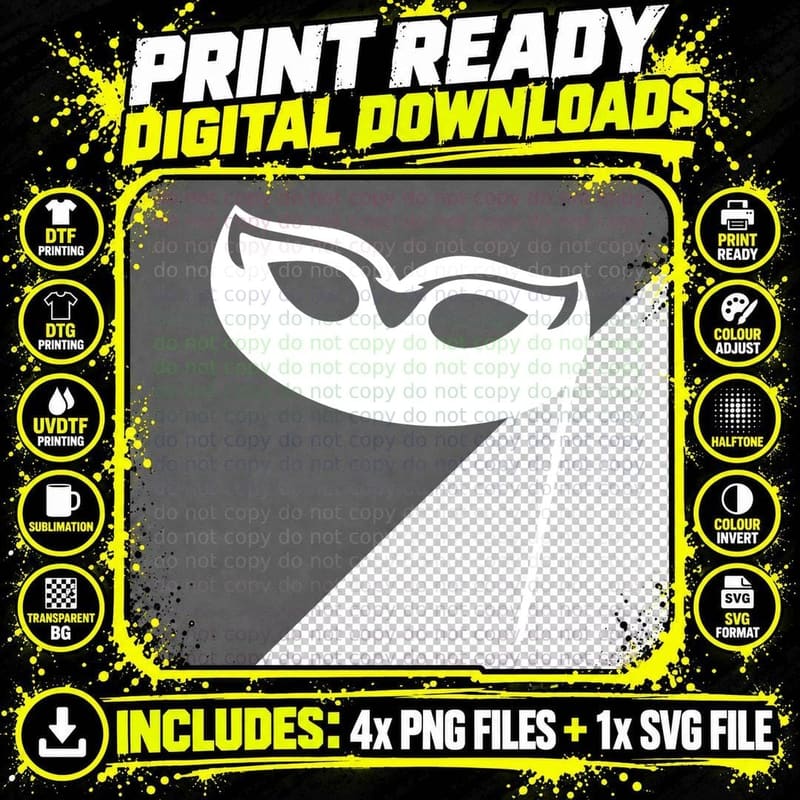 Black Mask on Stick Mardi Gras T-Shirt Png SVG Digital Bundle