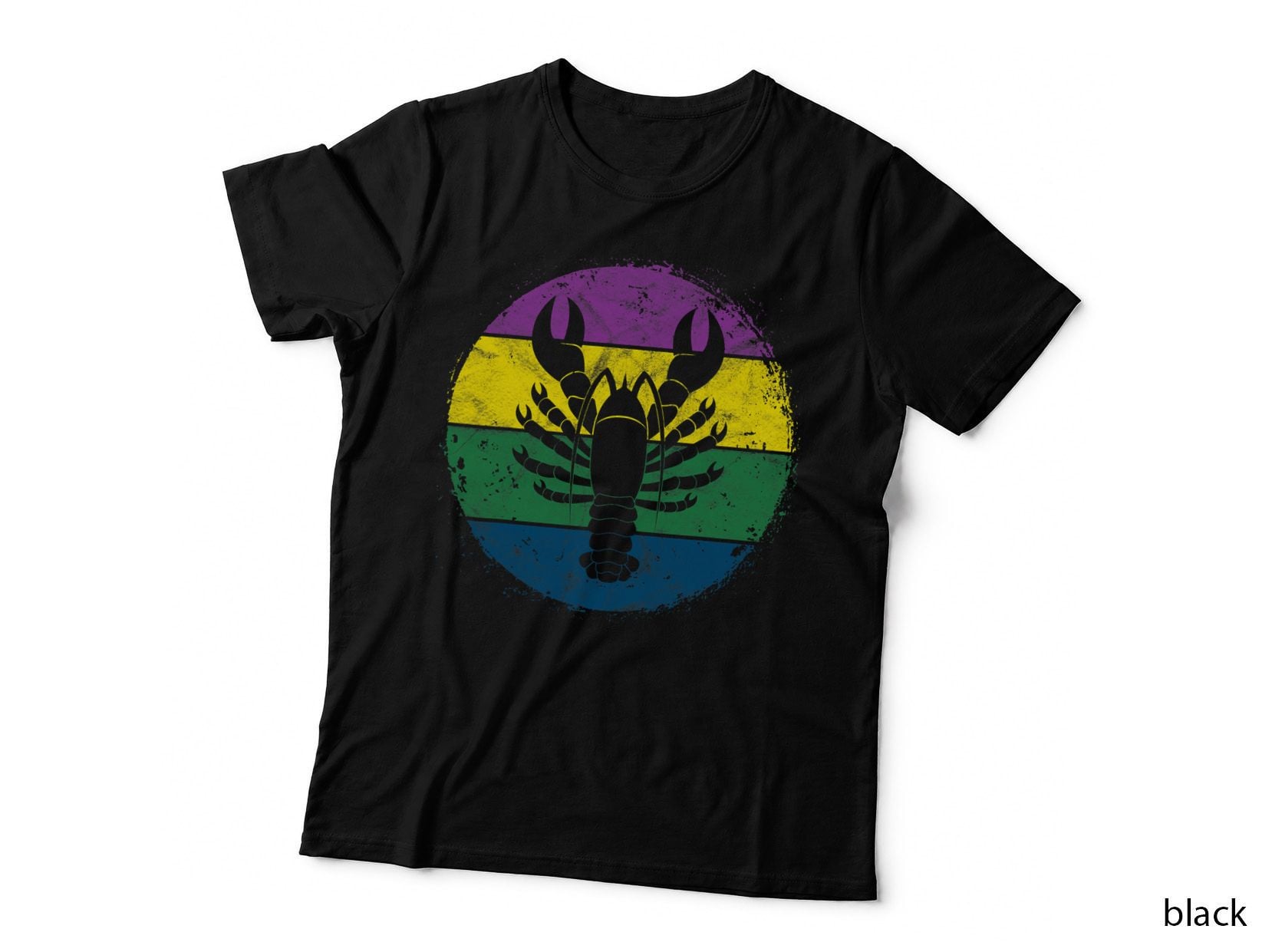 Circular Crawfish Silhouette Gift Crab Mardi Gras Masquerade T-Shirt