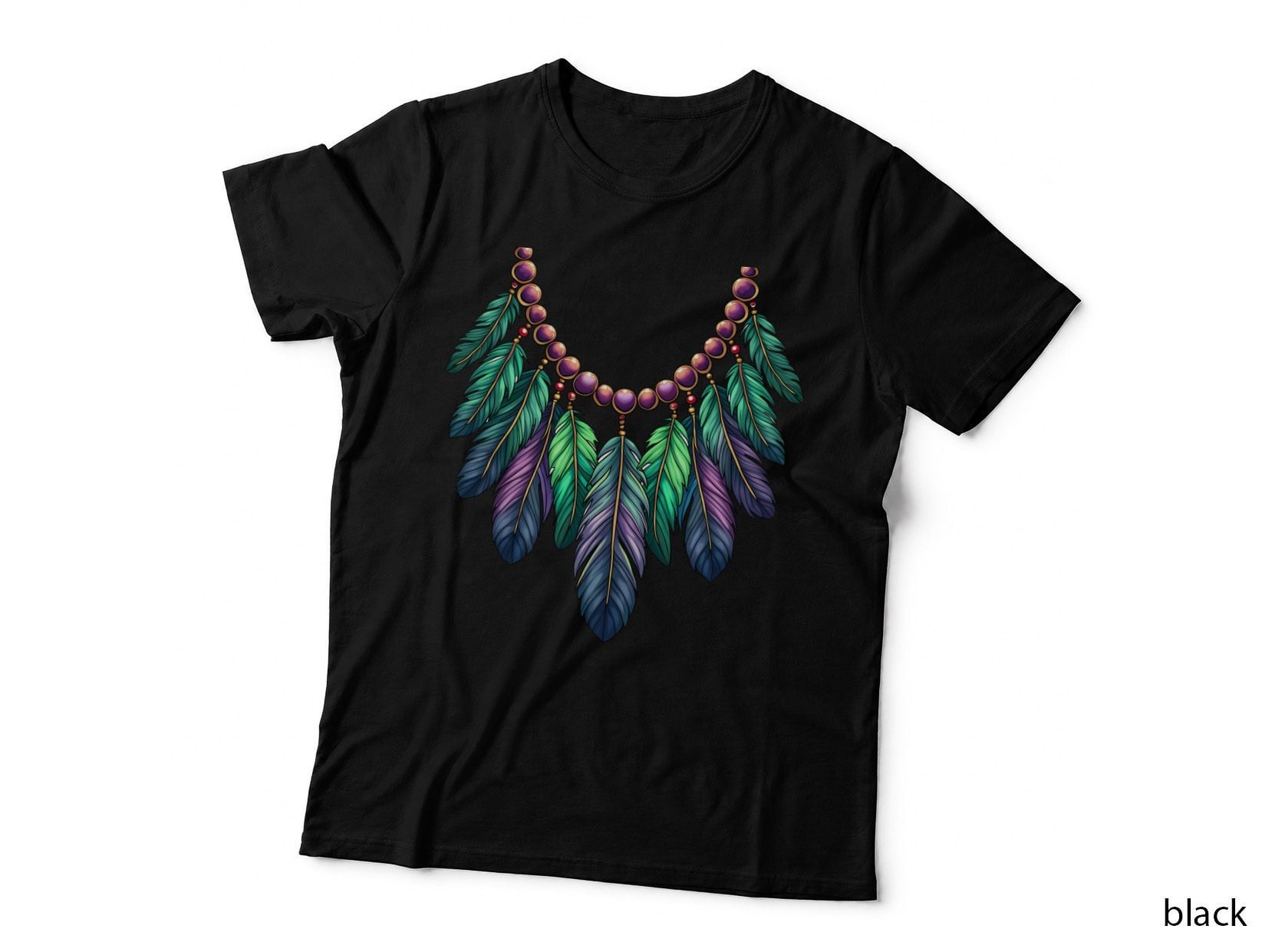 Feather Necklace with Beads Mardi Gras T-Shirt, Mardi Gras Graphic Tee