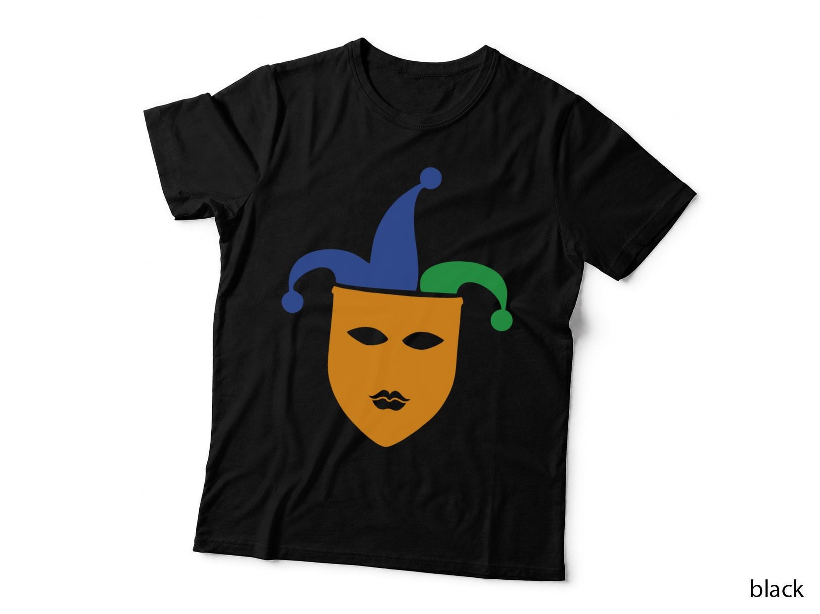 Jester Mask with Hat Mardi Gras T-Shirt, Mardi Gras Graphic Tee
