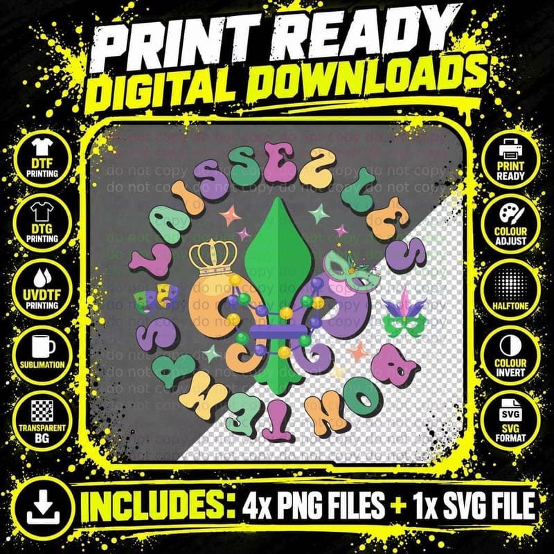 Laissez Les Boules Roll Mardi Gras T-Shirt Png SVG Digital Bundle
