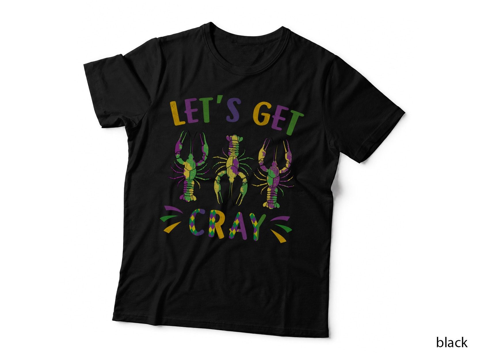 Let's Get Cray Mardi Gras T-Shirt, Mardi Gras Crawfish Trio Graphic Tee