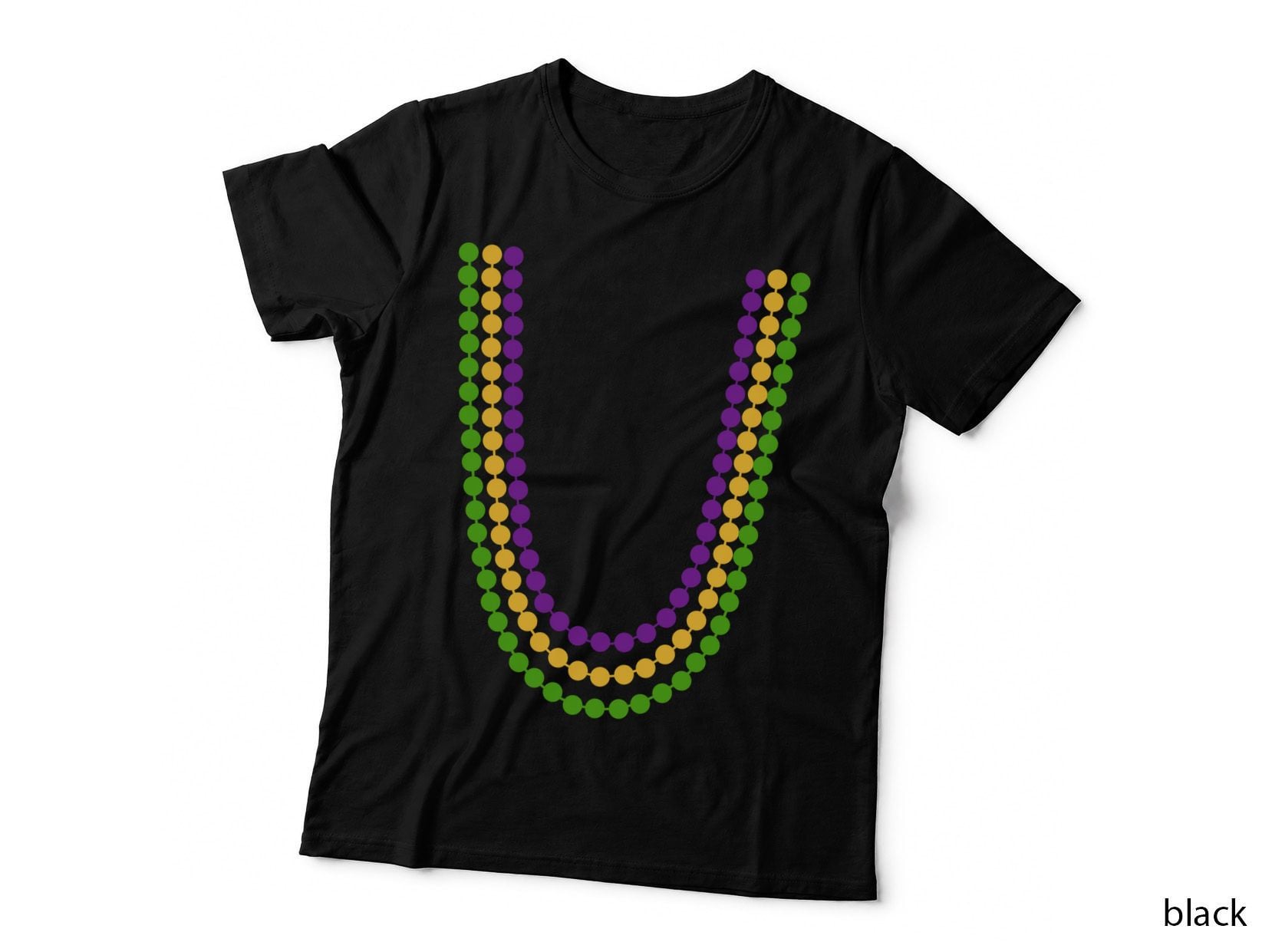 Mardi Gras Beads Necklace Pattern Mardi Gras T-Shirt, Mardi Gras Graphic Tee