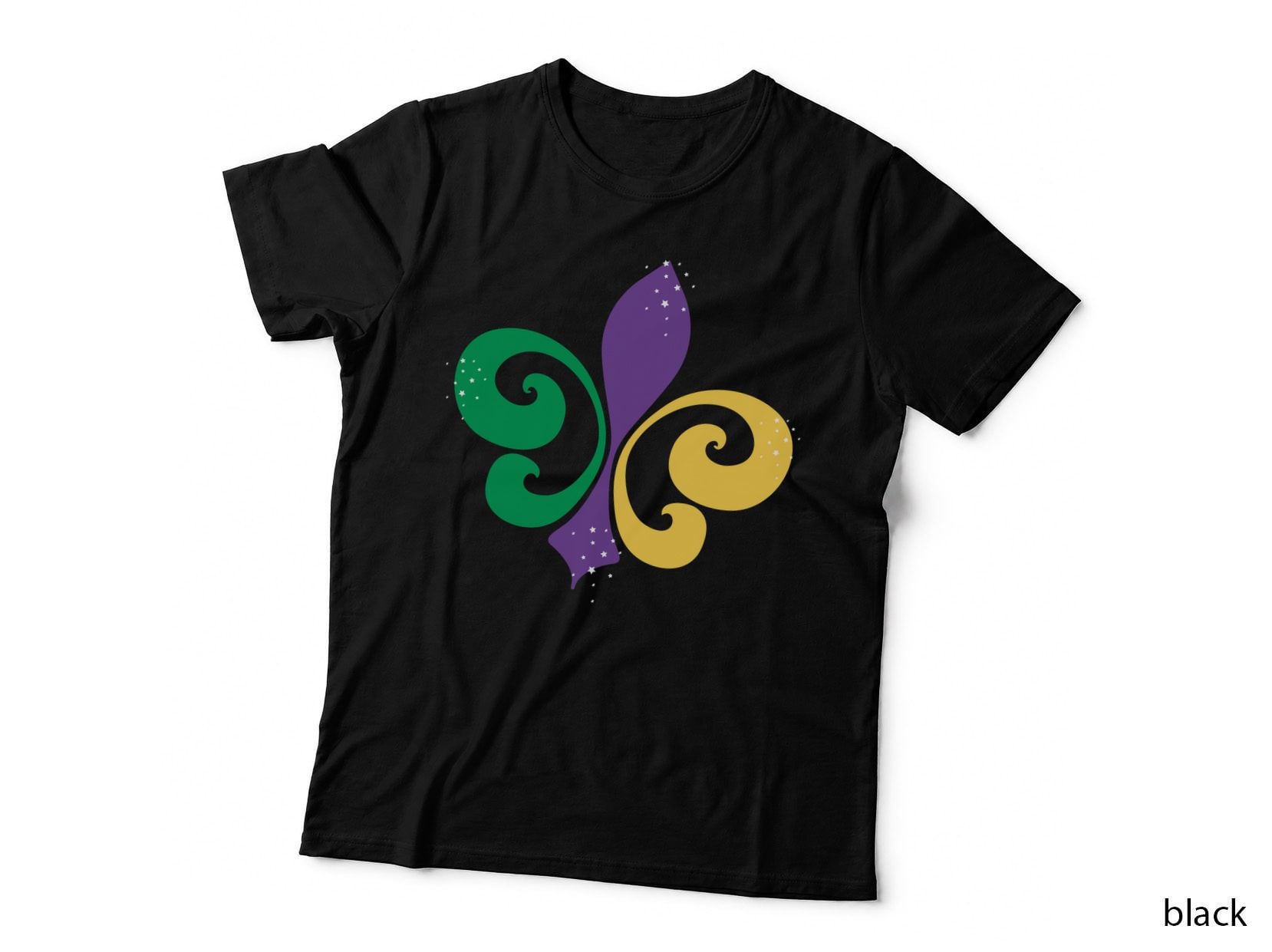 Mardi Gras Fleur De Lis with Stars Mardi Gras T-Shirt, Mardi Gras Graphic Tee