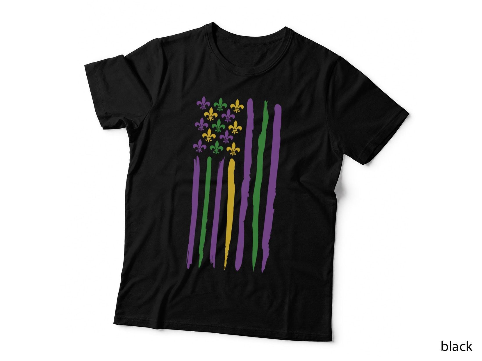 Mardi Gras Fleur-De-Lis Flag Mardi Gras T-Shirt, Mardi Gras Graphic Tee