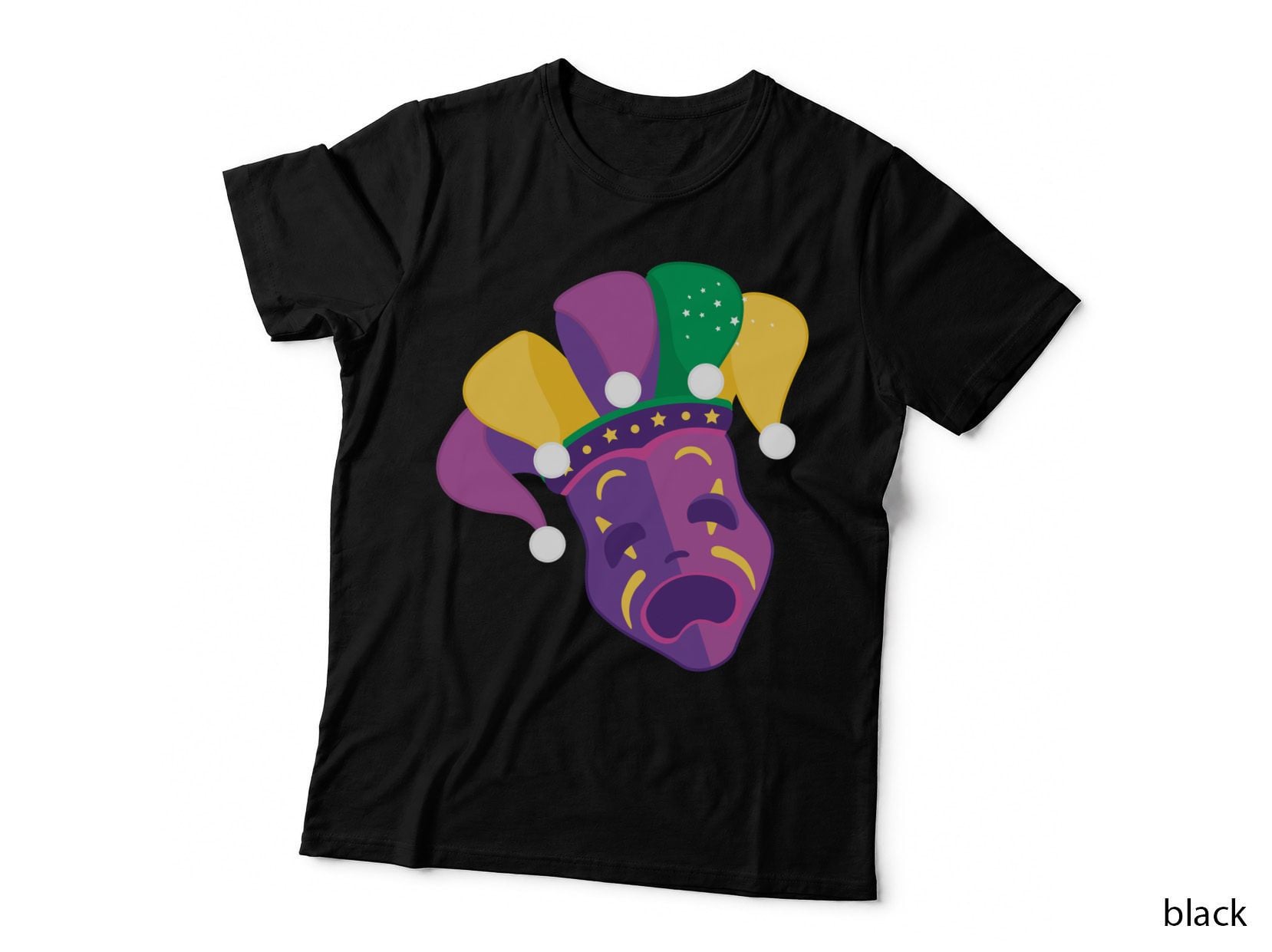 Mardi Gras Mask with Jester Hat Mardi Gras T-Shirt, Mardi Gras Graphic Tee