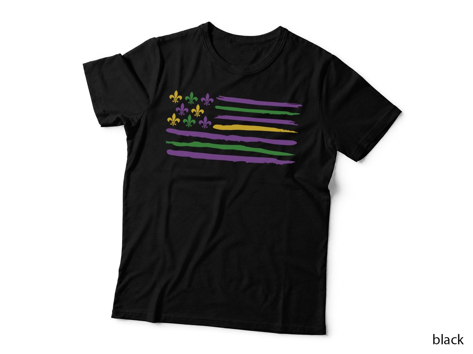 Mardi Gras Stripes and Fleur-De-Lis Mardi Gras T-Shirt, Mardi Gras Graphic Tee