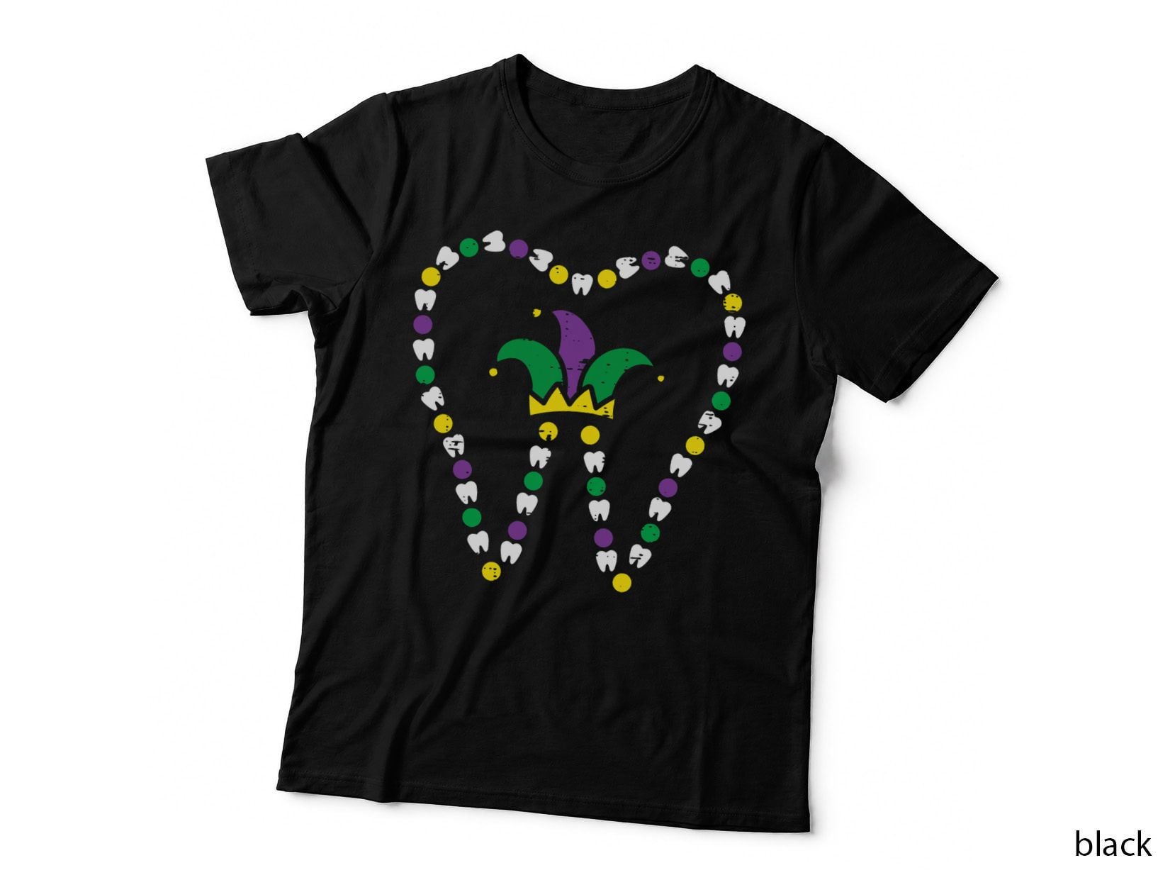 Mardi Gras Tooth Jester Hat Teeth Dentist Dental Assistant T-Shirt