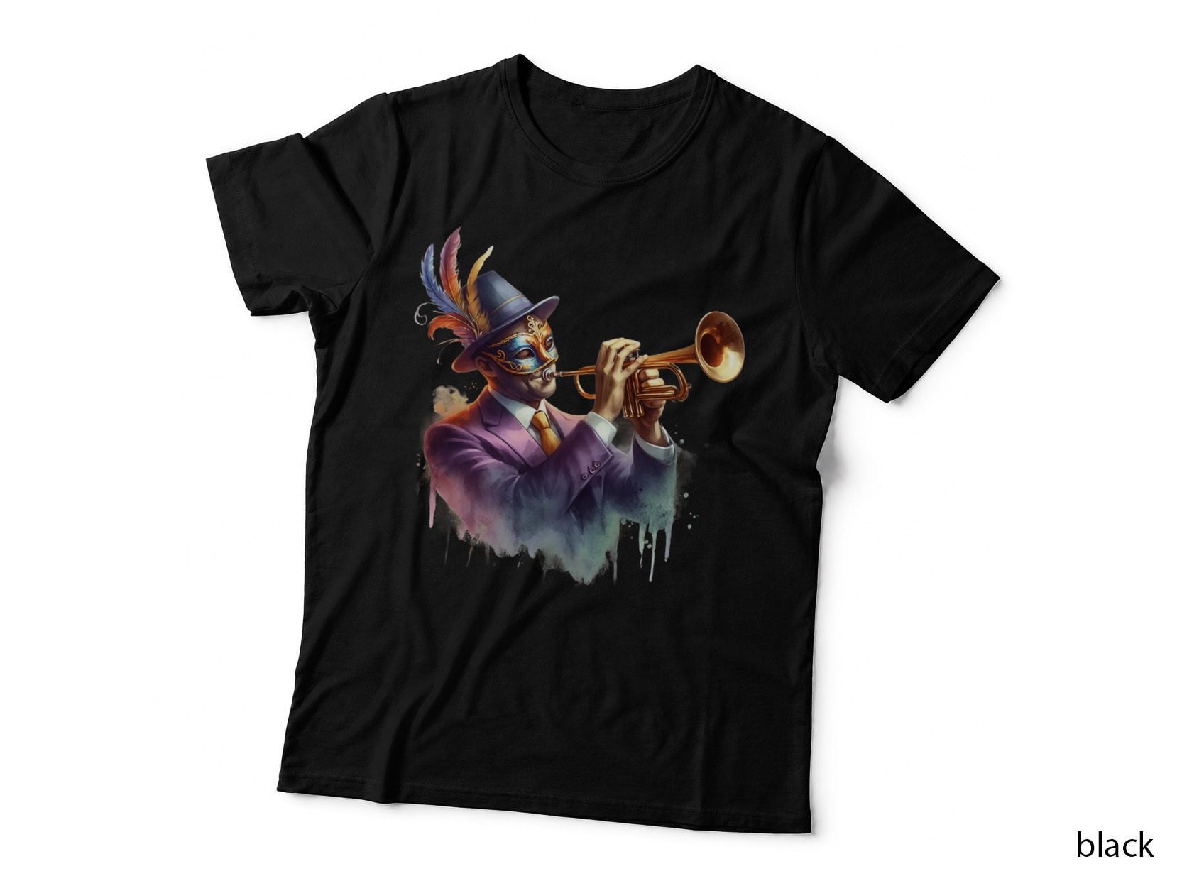 Masquerade Trumpeter Mardi Gras T-Shirt, Mardi Gras Graphic Tee