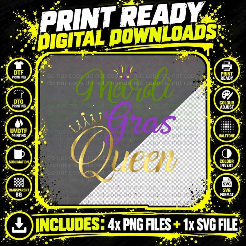 Parade Carnival Queen Costume Party Women Gift Mardi Png SVG Digital Bundle
