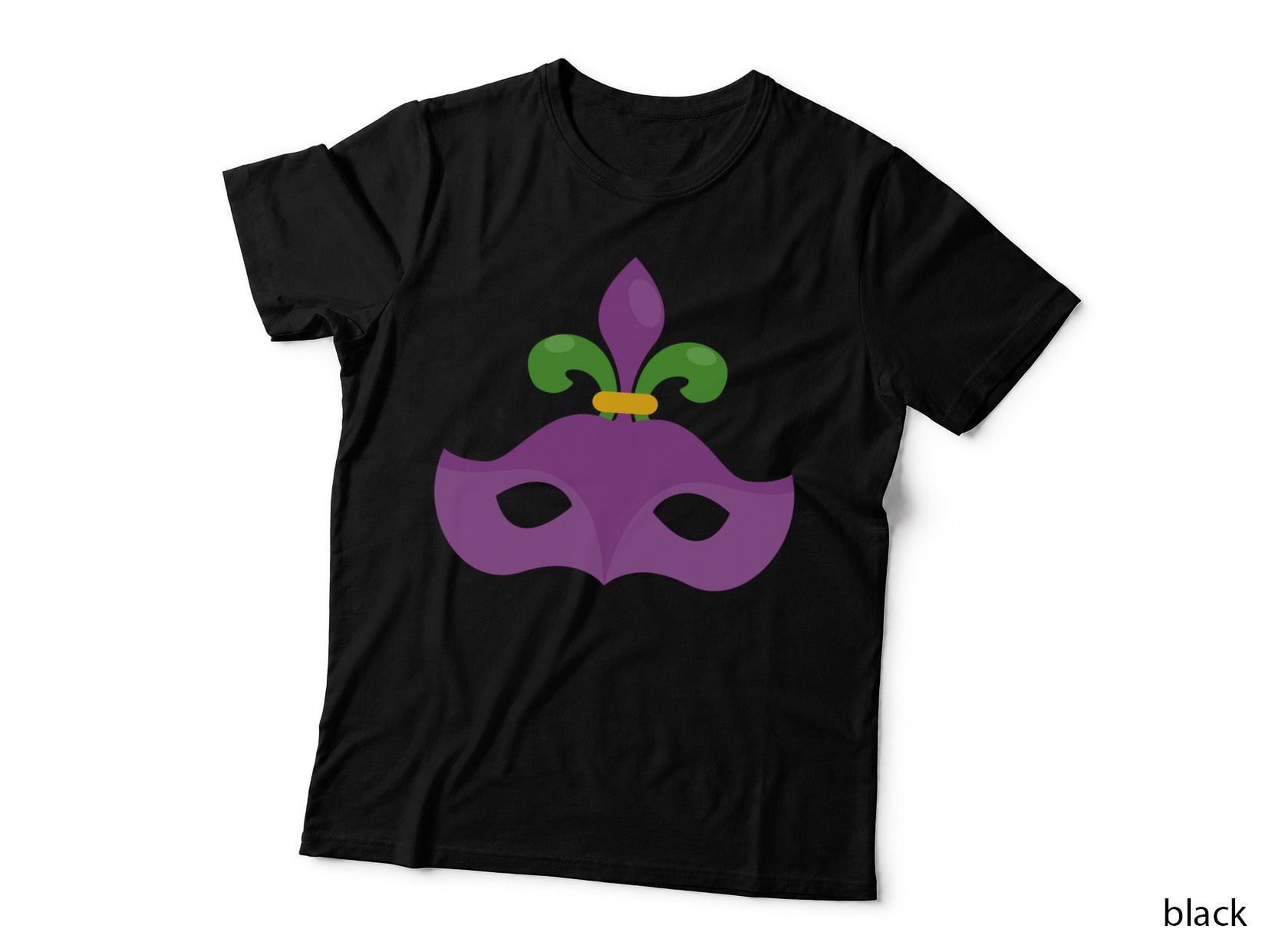 Purple Mask with Fleur-De-Lis Mardi Gras T-Shirt, Mardi Gras Graphic Tee