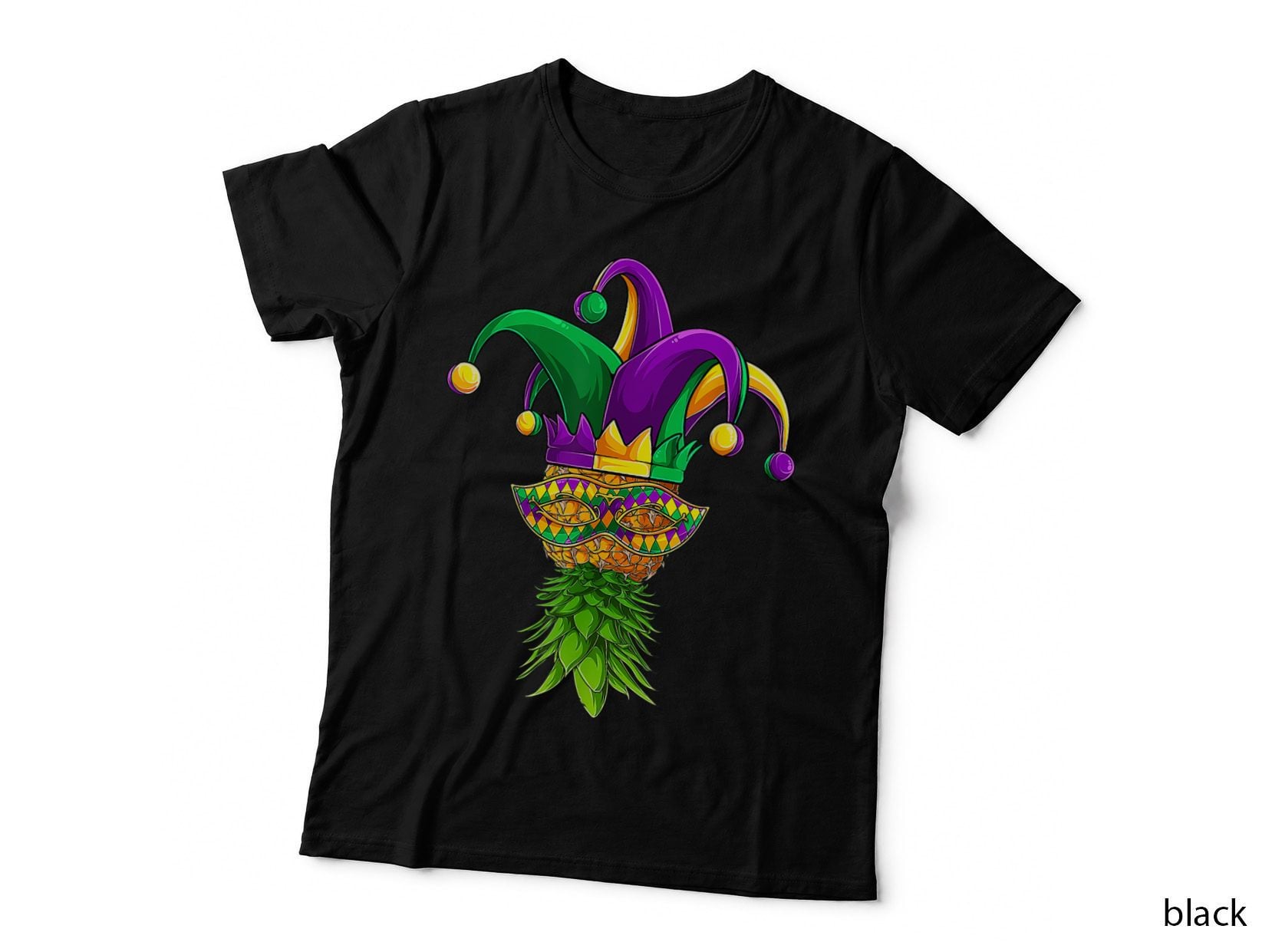 Upside Down Pineapple Mask Mardi Gras Shirt, Kids Men Women T-Shirt