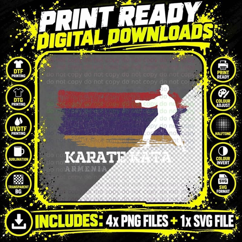 Armenia Karate Kata Martial Arts Karate T-Shirt Png SVG Digital Bundle