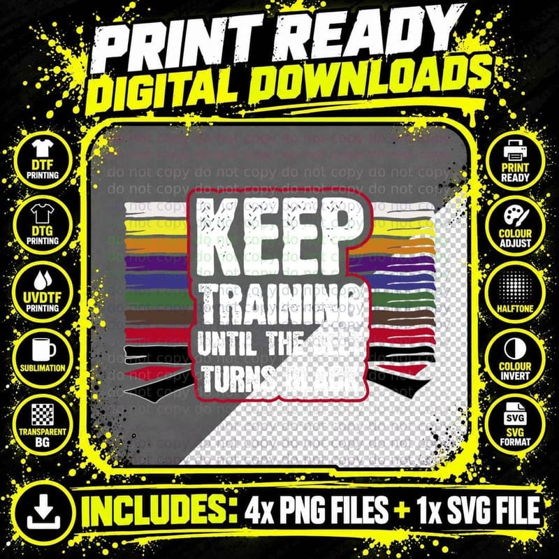 Black Belt Training Martial Arts Taekwondo Gift Idea Png SVG Digital Bundle