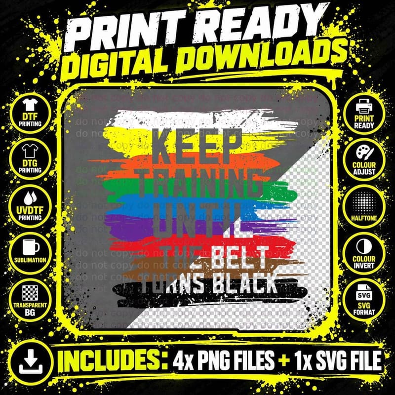 Black-Belt Martial Art Training Karate Tae Kwon Do Kick Png SVG Digital Bundle