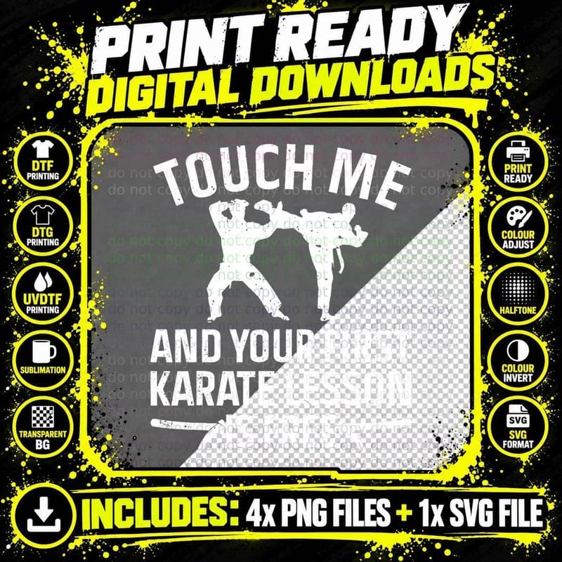 Cool Karate Art for Men Women Karate Black Belt Martial Png SVG Digital Bundle