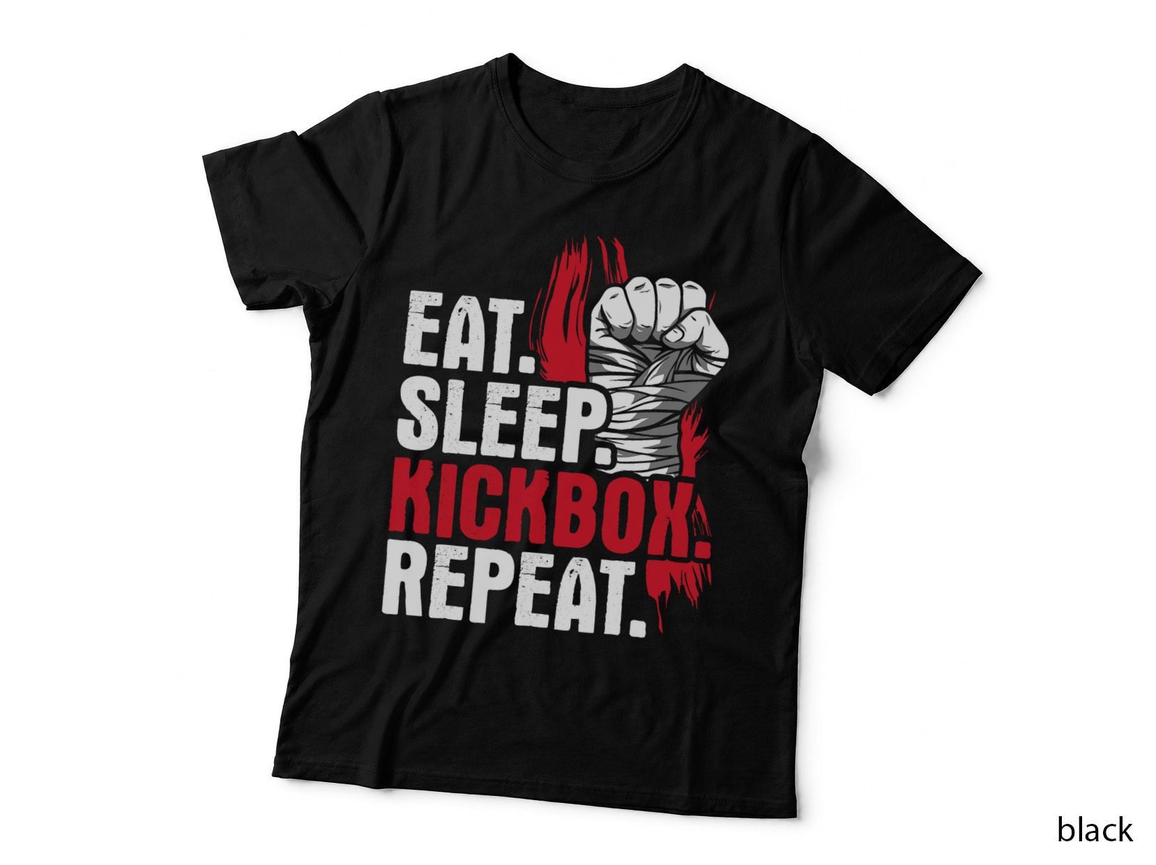 Eat Sleep Kickbox Repeat - Kickboxing Martial Arts Coach T-Shirt