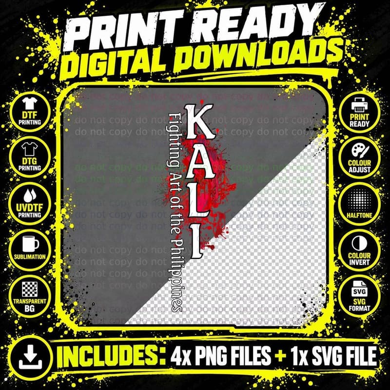 Filipino Kali, Escrima, Stick Fighting Png SVG Digital Bundle