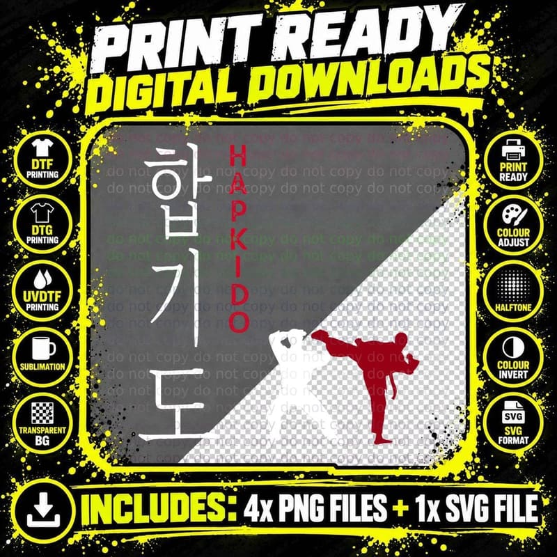Hapkido Korean Martial Arts T-Shirt Png SVG Digital Bundle
