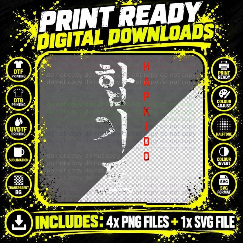 Hapkido Korean Style Martial Arts Fighting Training Png SVG Digital Bundle