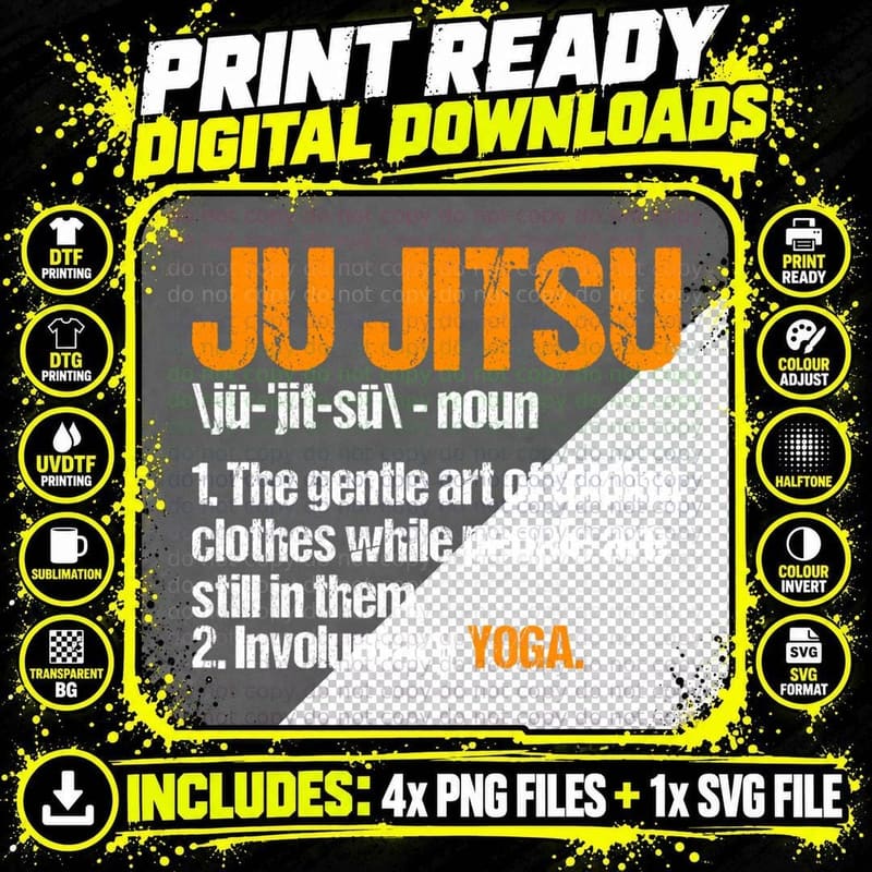 Jiu Jitsu Definition T-Shirt Png SVG Digital Bundle
