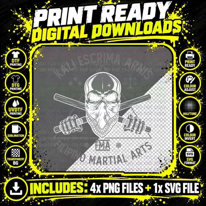Kali Escrima Arnis FMA Filipino Martial Arts Martial Png SVG Digital Bundle