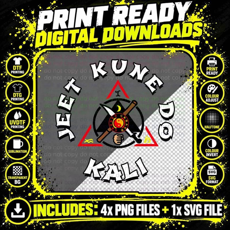 Kali Escrima Arnis Jeet Kune Do JKD Martial Arts Png SVG Digital Bundle