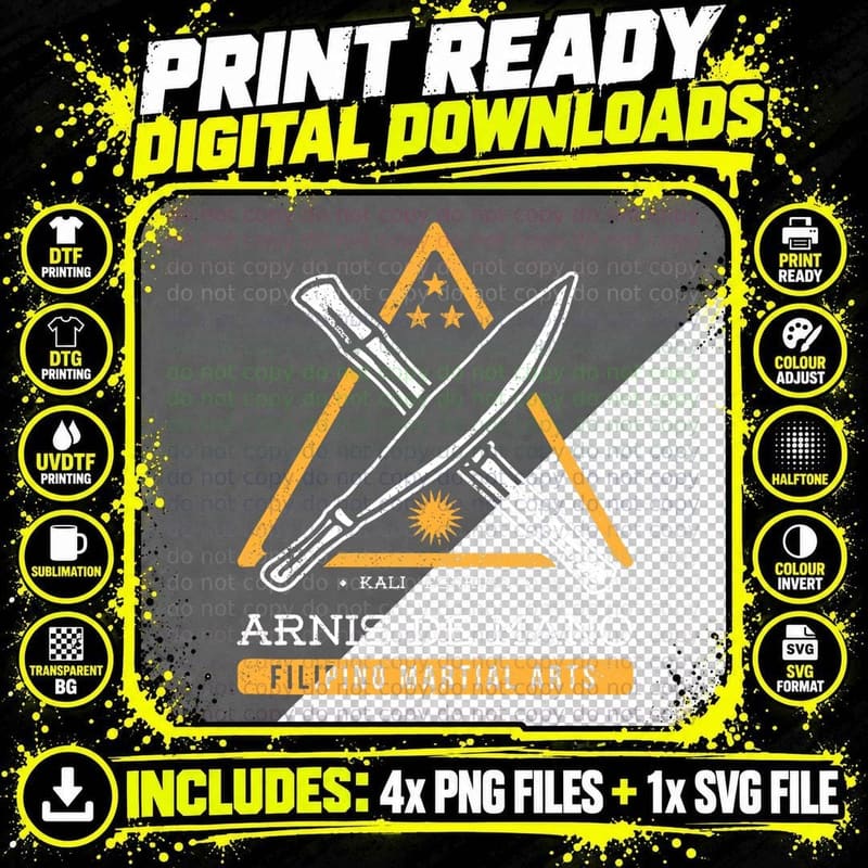 Kalis Eskrima Arnis De Mano Filipino Martial Arts T-Shirt Png SVG Digital Bundle