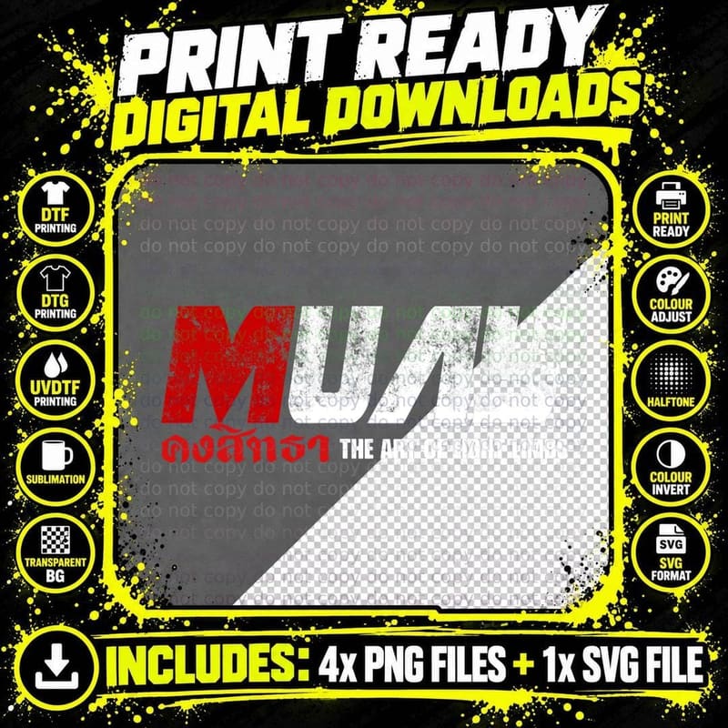 Martial Arts Muay Thai T-Shirt Png SVG Digital Bundle