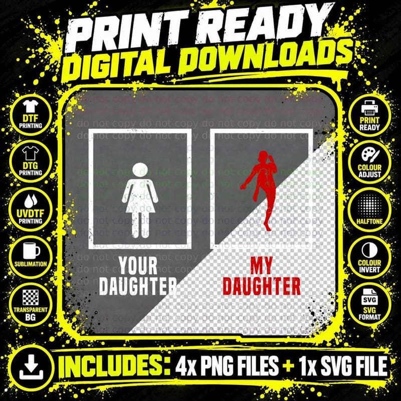 Muay Thai Daughter Martial Artists Combat Sports T-Shirt Png SVG Digital Bundle