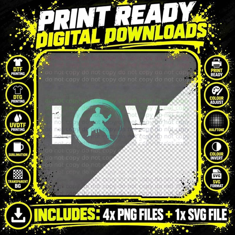 Sport Karate Martial Arts Combat Sports T-Shirt Png SVG Digital Bundle