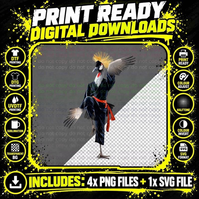 Top China White Crane Martial Arts Design - Kung Fu Png SVG Digital Bundle