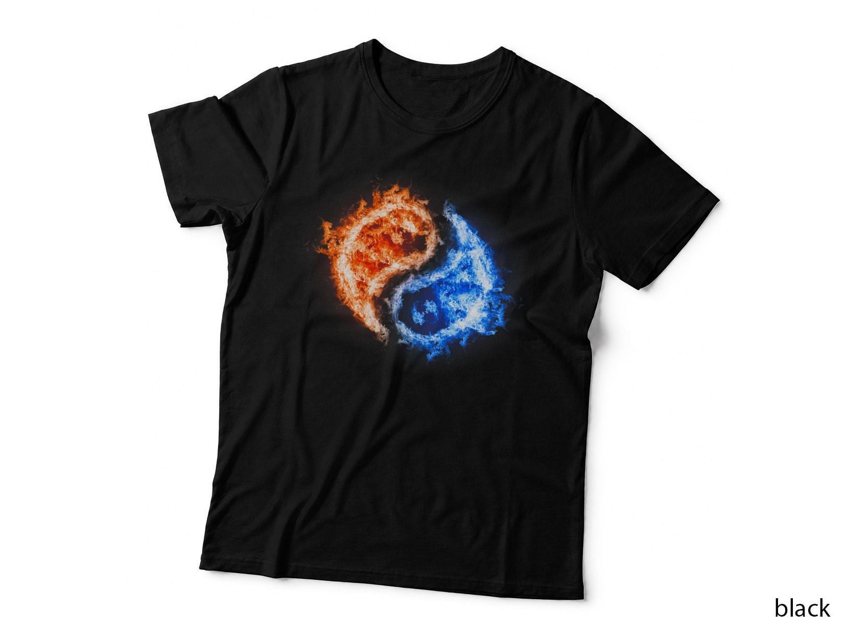 Yin Yang T-Shirt Tai Chi Symbol Water Fire Martial Arts Tee
