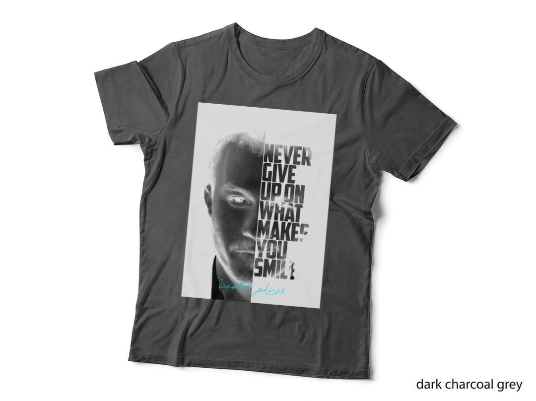 Black and White Heath Ledger Inspirational Quotes, T-Shirt