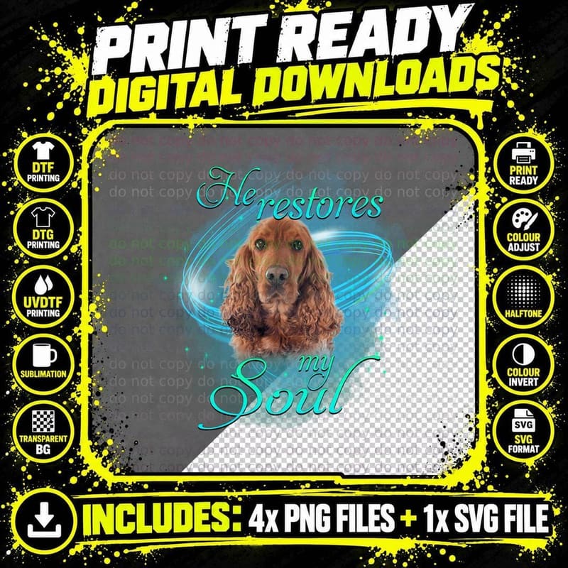 Cocker Spaniel T-Shirt, Inspirational Pet Quotes Png SVG Digital Bundle