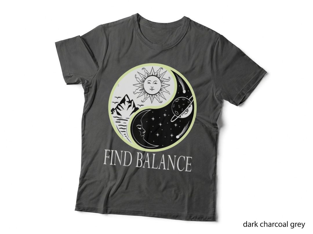 Find Balance Yin Yang Positive Vibes Yoga Motivation Top T-Shirt