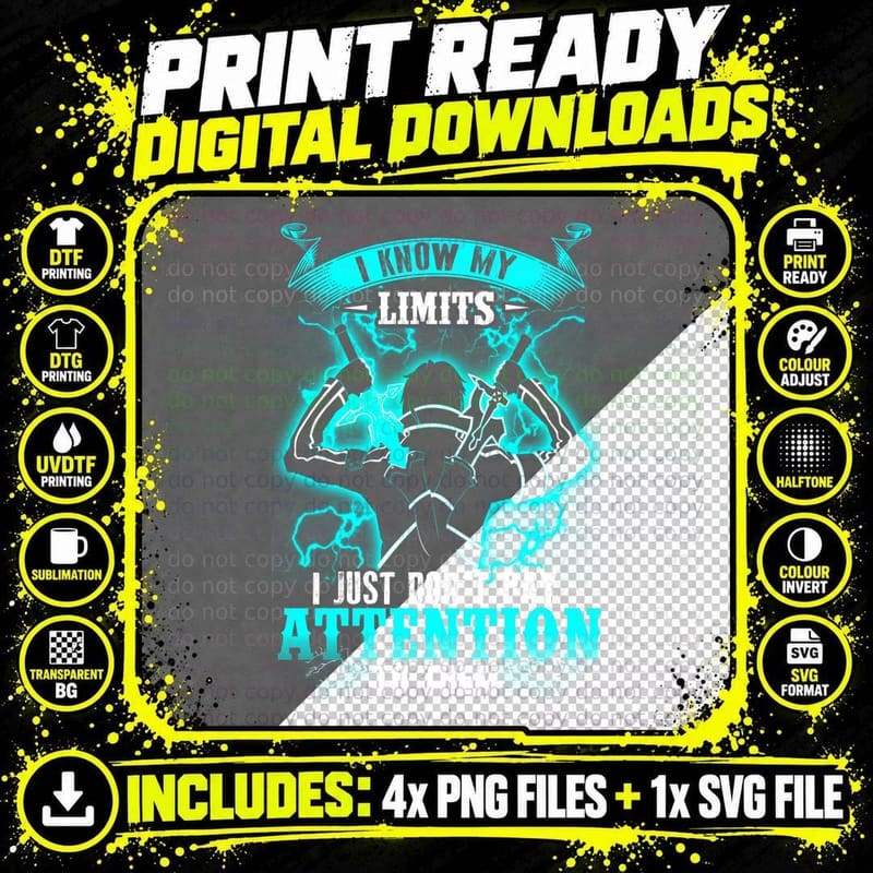 I Know My Limits T-Shirt, Typography Quotes Png SVG Digital Bundle