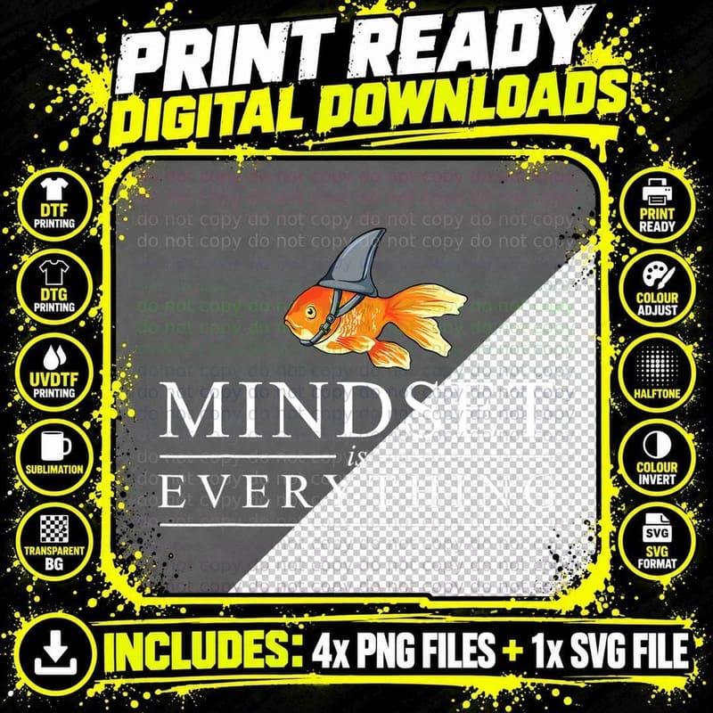 Mindest Is Everything - Motivational Quote Inspiration Png SVG Digital Bundle