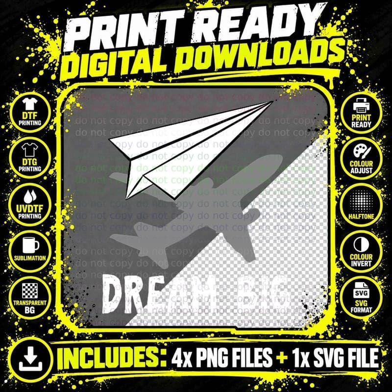 Motivational Pilot Aerospace Engineer Dream Paper Png SVG Digital Bundle