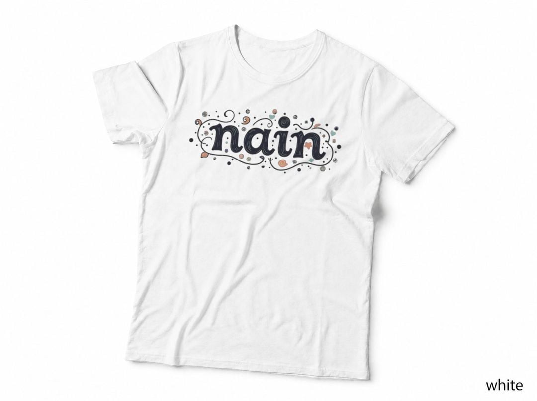 Nain Welsh Swirly Rainbow Whimsical Caru Cymru Cymraeg Inspirational T-Shirt