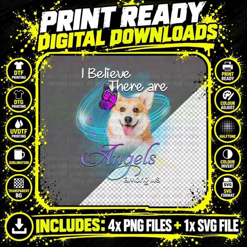 Pembroke Welsh Corgi Angel T-Shirt, Inspirational Quote Png SVG Digital Bundle