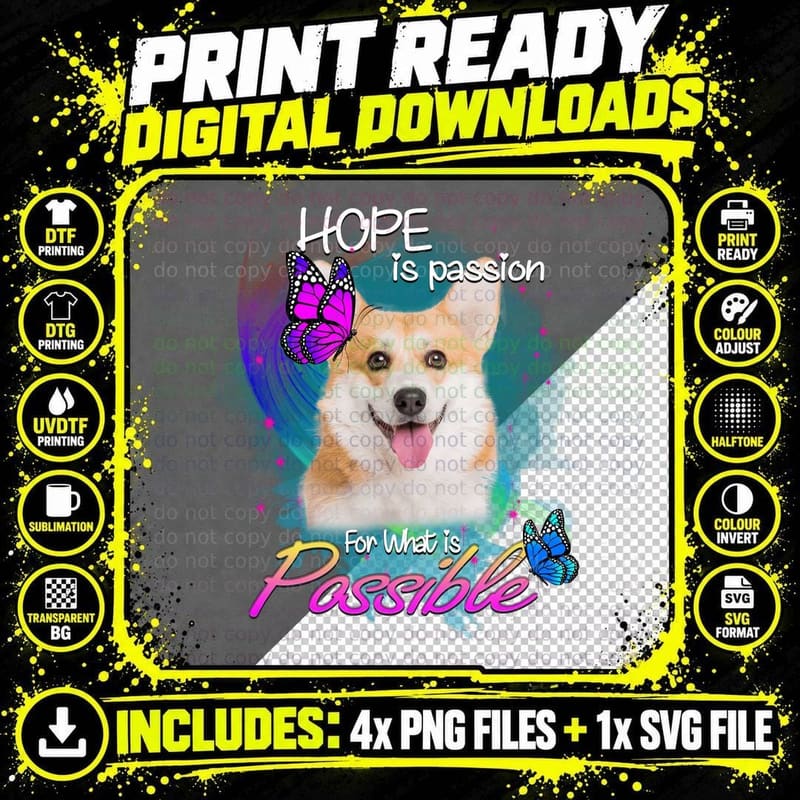 Pembroke Welsh Corgi T-Shirt, Inspirational Quote Design Png SVG Digital Bundle