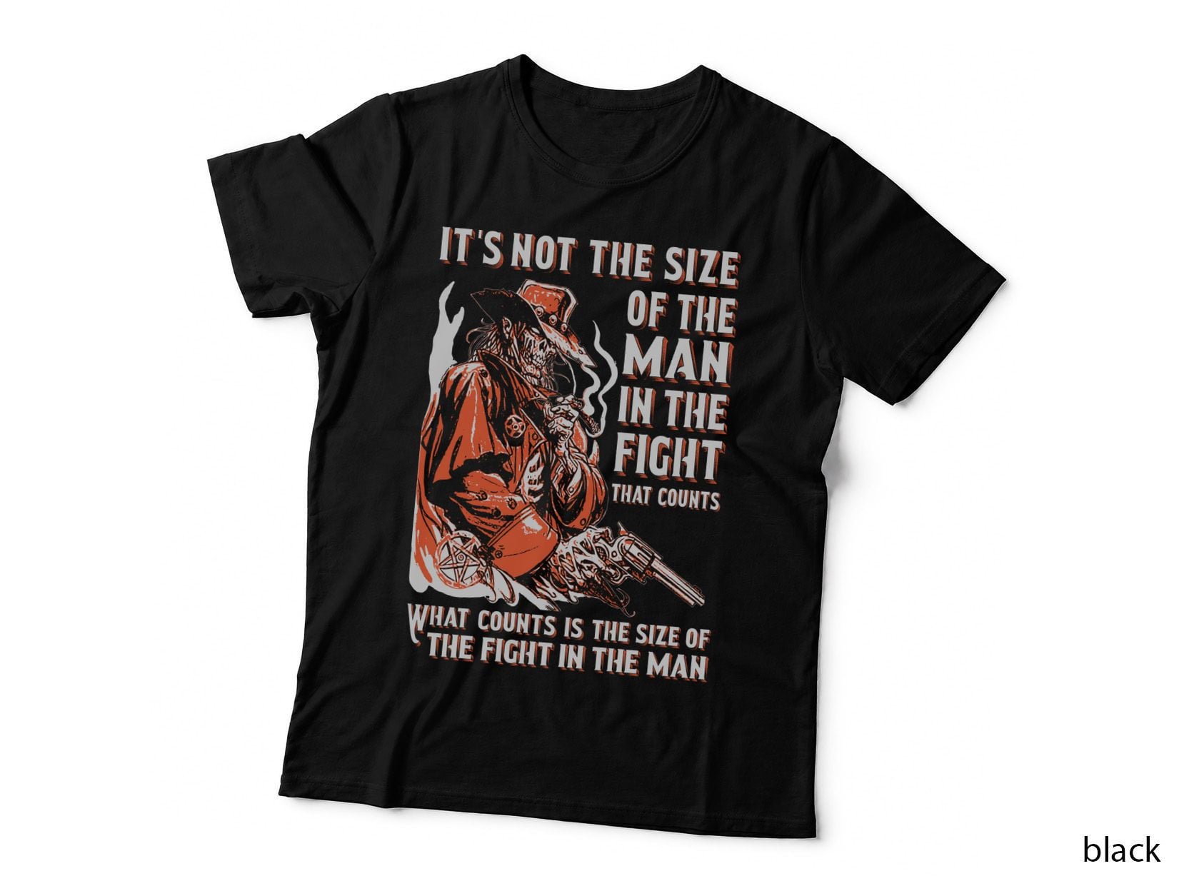 Size of the Fight in the Man T-Shirt, Inspirational Typography