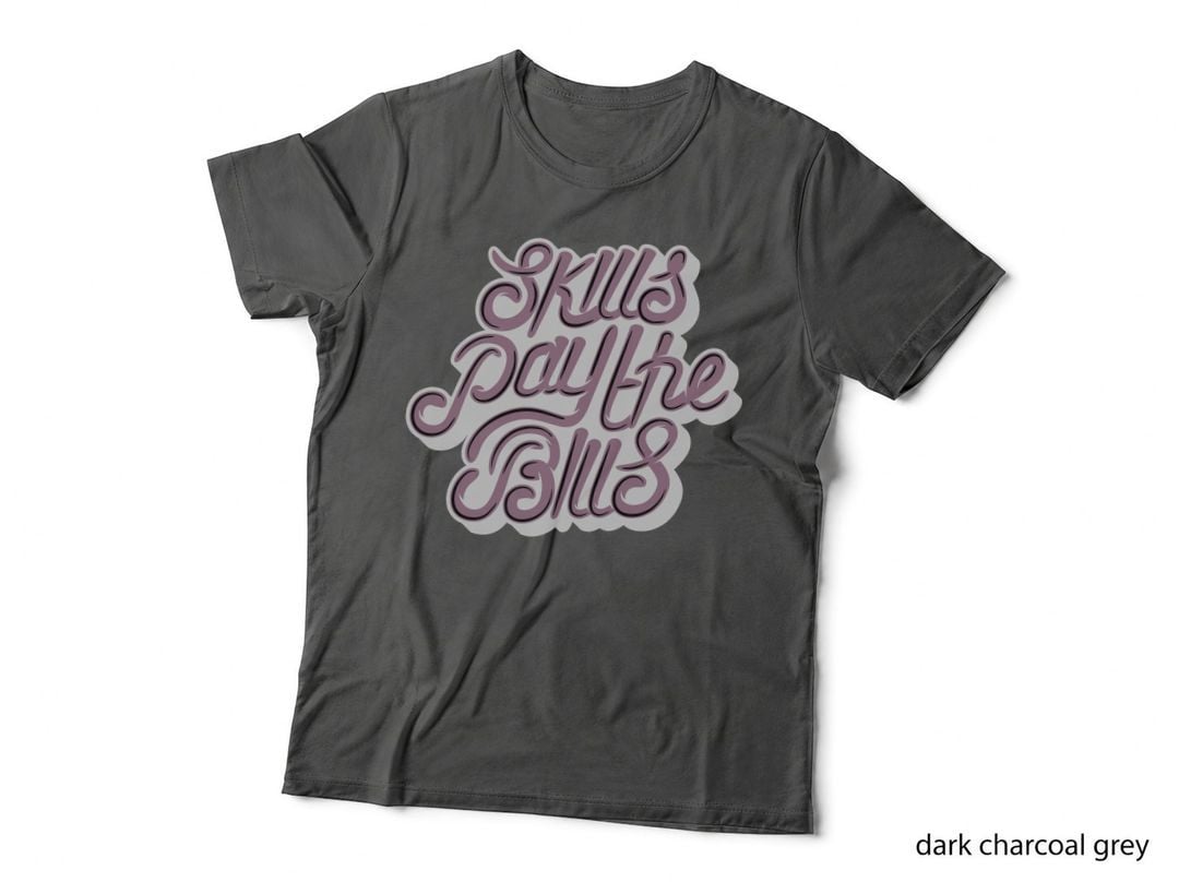 Skills Pay Bills the Green Neon Streetwear Motivation Hustle T-Shirt