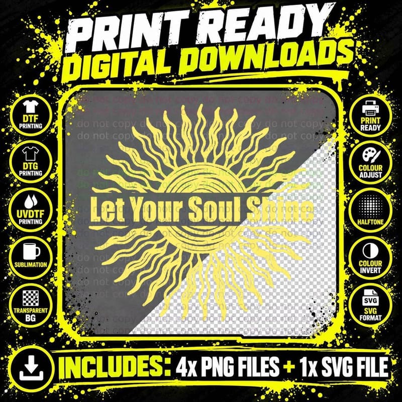 Tribal Art Let Your Soul Shine Inspirational Png SVG Digital Bundle
