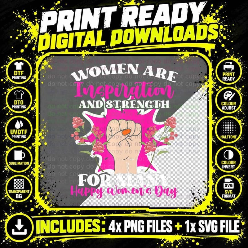 Women Inspirational Equality Feminism Feminist Day Png SVG Digital Bundle