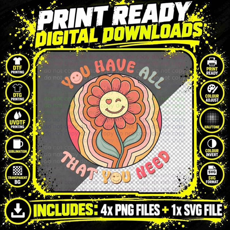 You Have All That You Need Inspirational Motivational Png SVG Digital Bundle